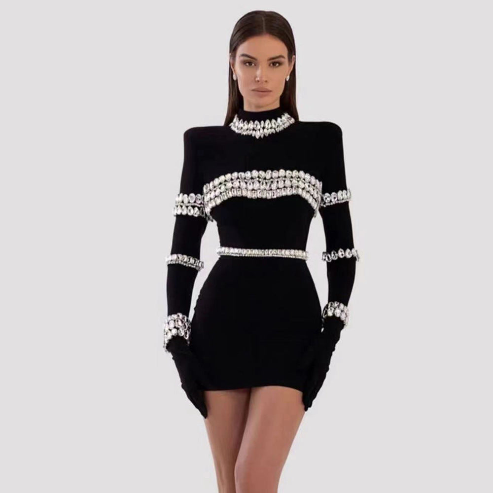 Rhinestone One Piece Dress